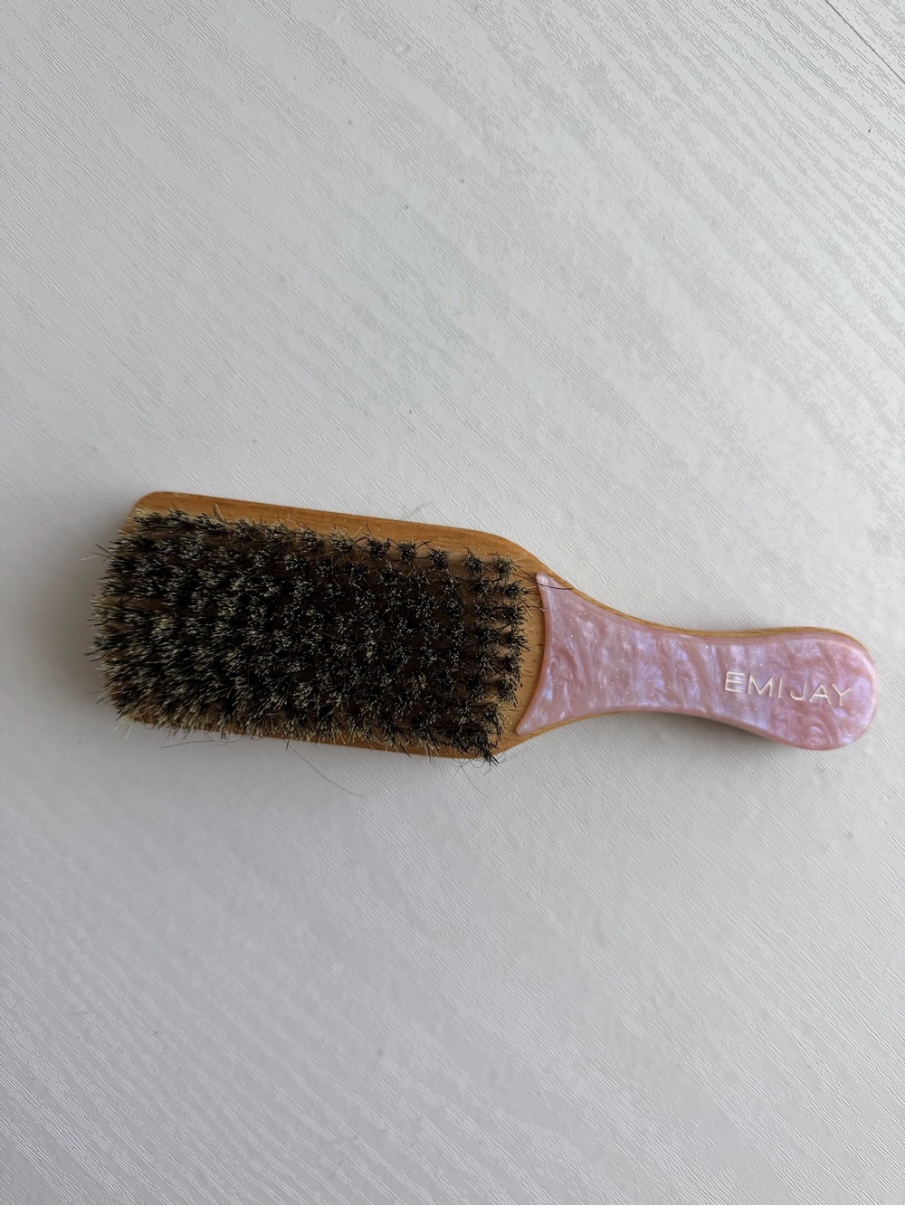 Emi Jay Pearlescent Pink Paddle Brush with Natural Bristles
